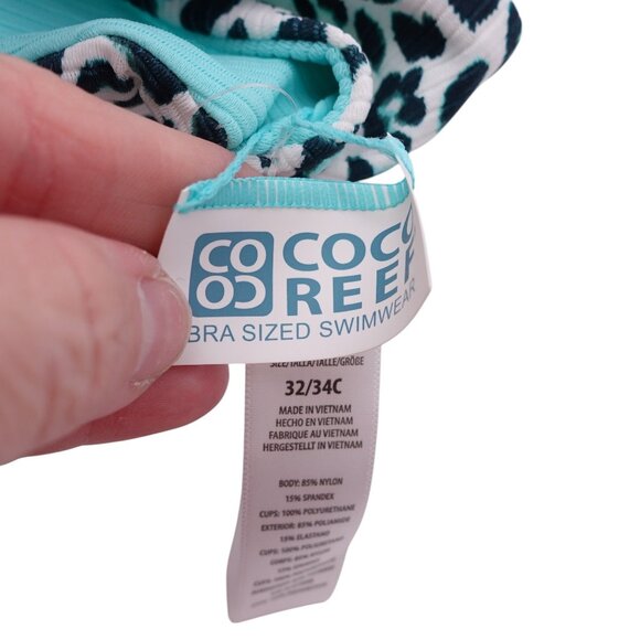 NWT Coco Reef Verso Reversible Bra-Sized Twist-Front Bikini Top Sz 32/34C Blue - Picture 12 of 12